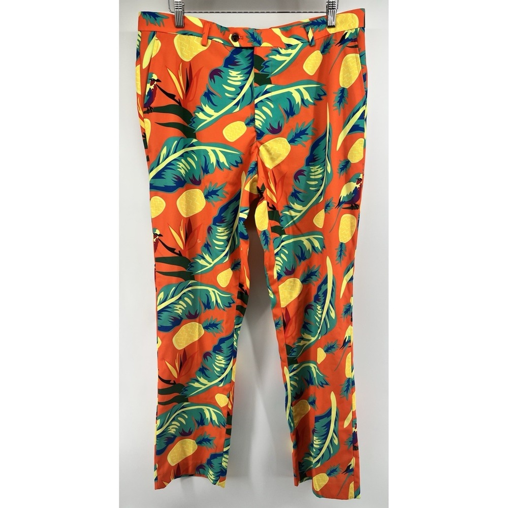 Shinesty Cruise Casanova Pants Pineapples Leave Birds Tagged 36/33 Actual 38/33